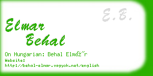 elmar behal business card
